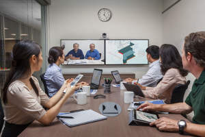 View of a Polycom RPG 310 in use.